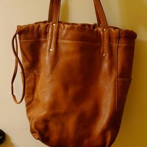 Roots leather bucket bag